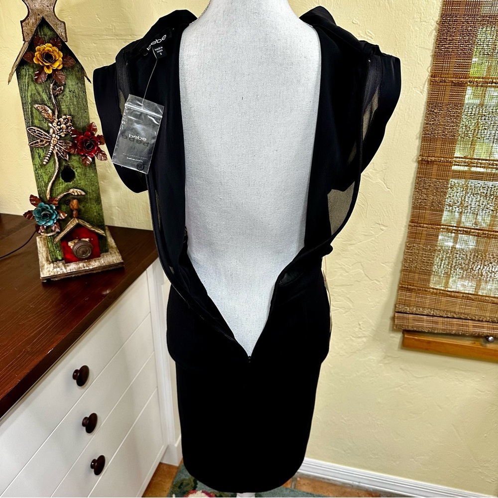 NWT! Bebe Black Blouse Dress - Picture 6 of 7